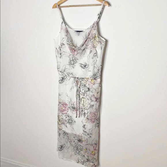 NWT💕WHBM Floral Print Blouson MIDI Dress | Sz S - Picture 3 of 13